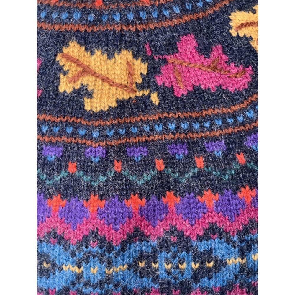 Classic Vtg Woolrich Womens XL wool mohair cardigan sweater grannycore Fair Isle - Picture 5 of 7